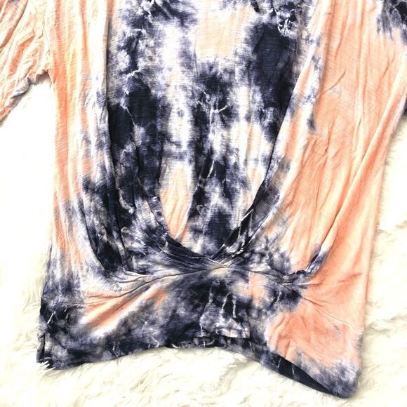 YOUNG FABULOUS& BROKE TIE DIE V NECK TWIST HEM XS - Picture 4 of 8